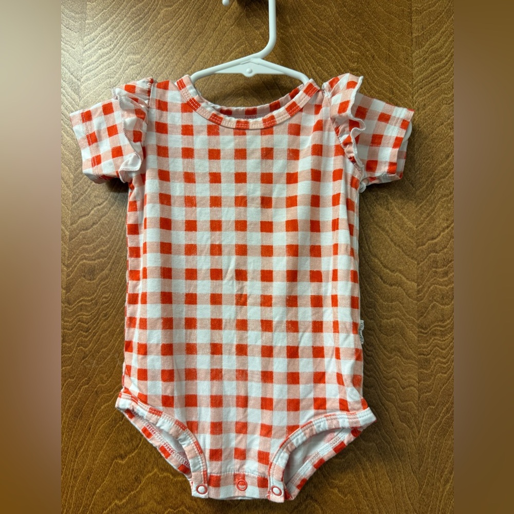 Gigi and Max Gingham Checkered Romper 6 months